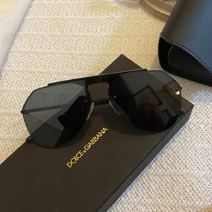 Dolce & Gabbana black mens aviator sunglasses